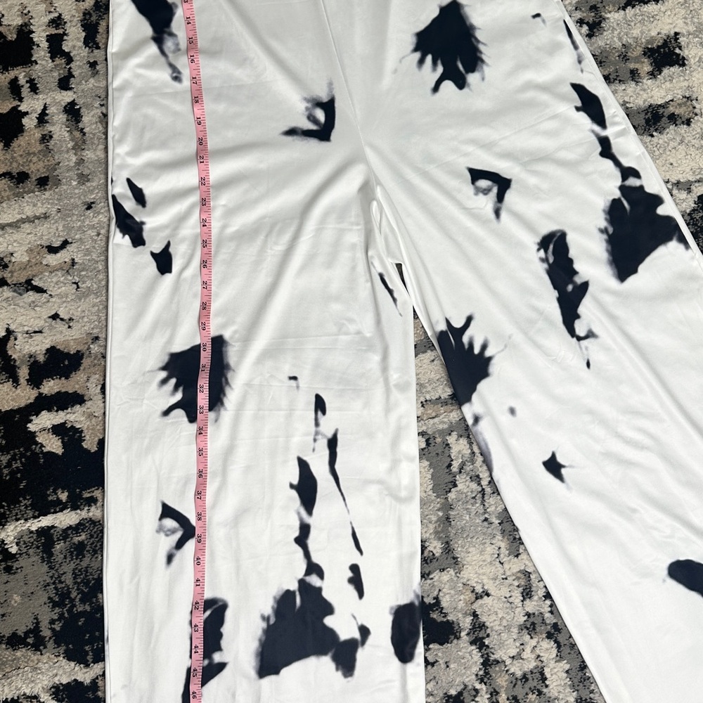 SHEIN Women's Black and White Jumpsuit Tie Dye Cami Wide leg New Without Tag XL - Picture 11 of 12